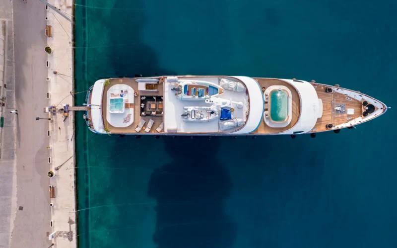 a metal object with a metal handle aboard FREEDOM Yacht for Sale