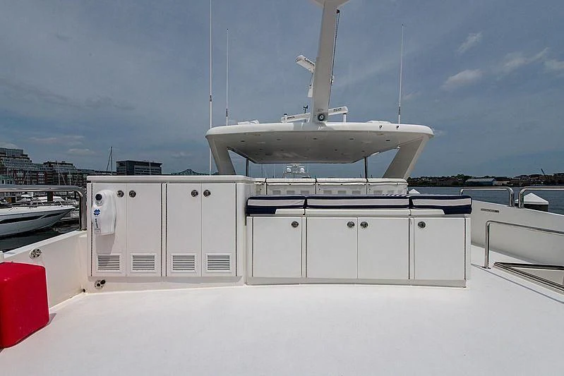 a large white building with a large white roof aboard CIN-TAX Yacht for Sale