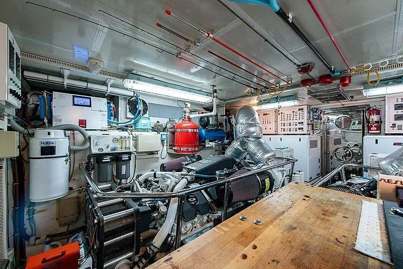 a large machine in a factory aboard CIN-TAX Yacht for Sale