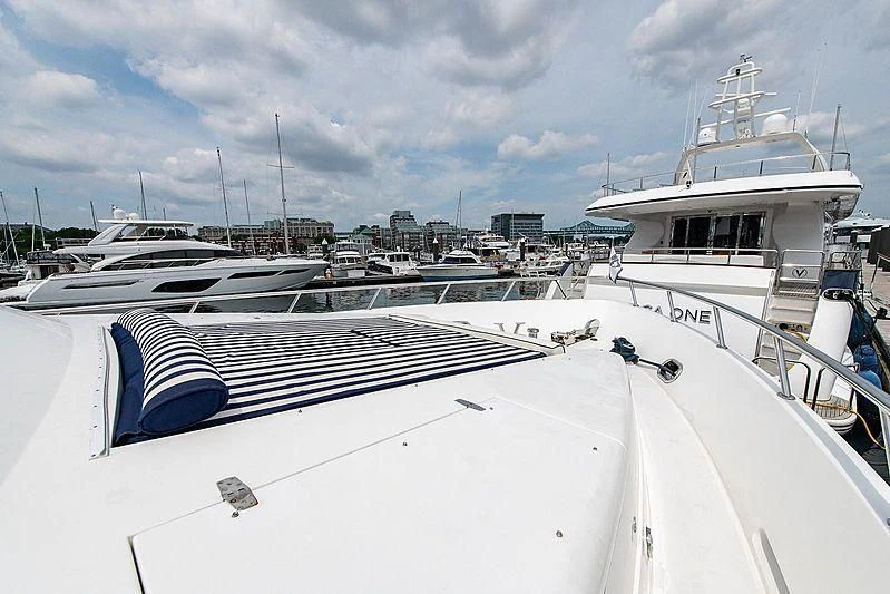a row of boats on a snowy dock aboard CIN-TAX Yacht for Sale
