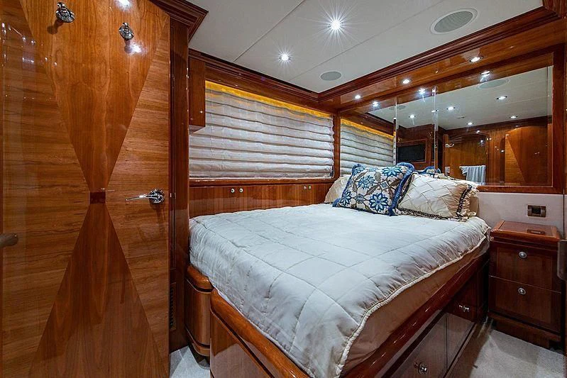 a bed in a room aboard CIN-TAX Yacht for Sale