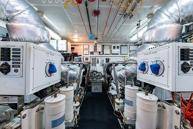 a room with several machines aboard CIN-TAX Yacht for Sale
