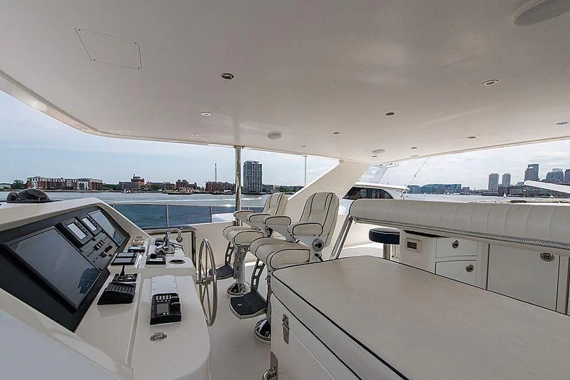 a room with a table chairs and a large body of water aboard CIN-TAX Yacht for Sale