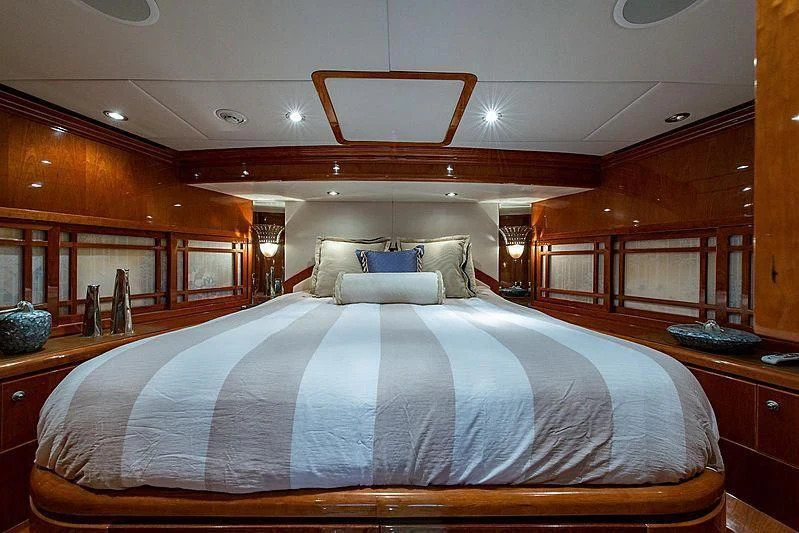 a bed in a cabin aboard CIN-TAX Yacht for Sale