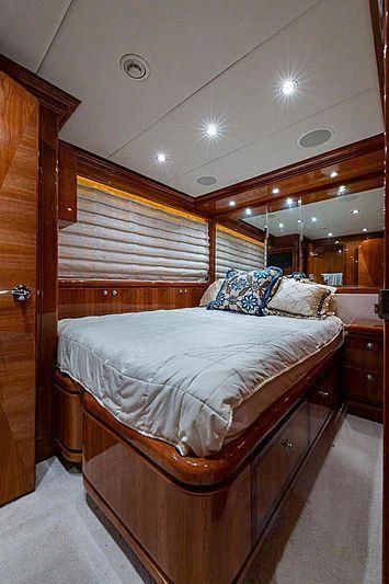 a bed in a room aboard CIN-TAX Yacht for Sale