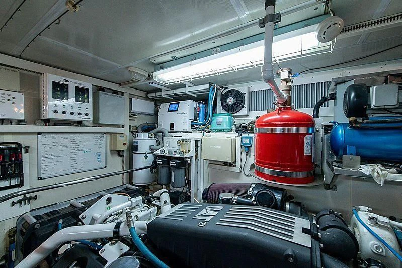 a room with machinery and equipment aboard CIN-TAX Yacht for Sale