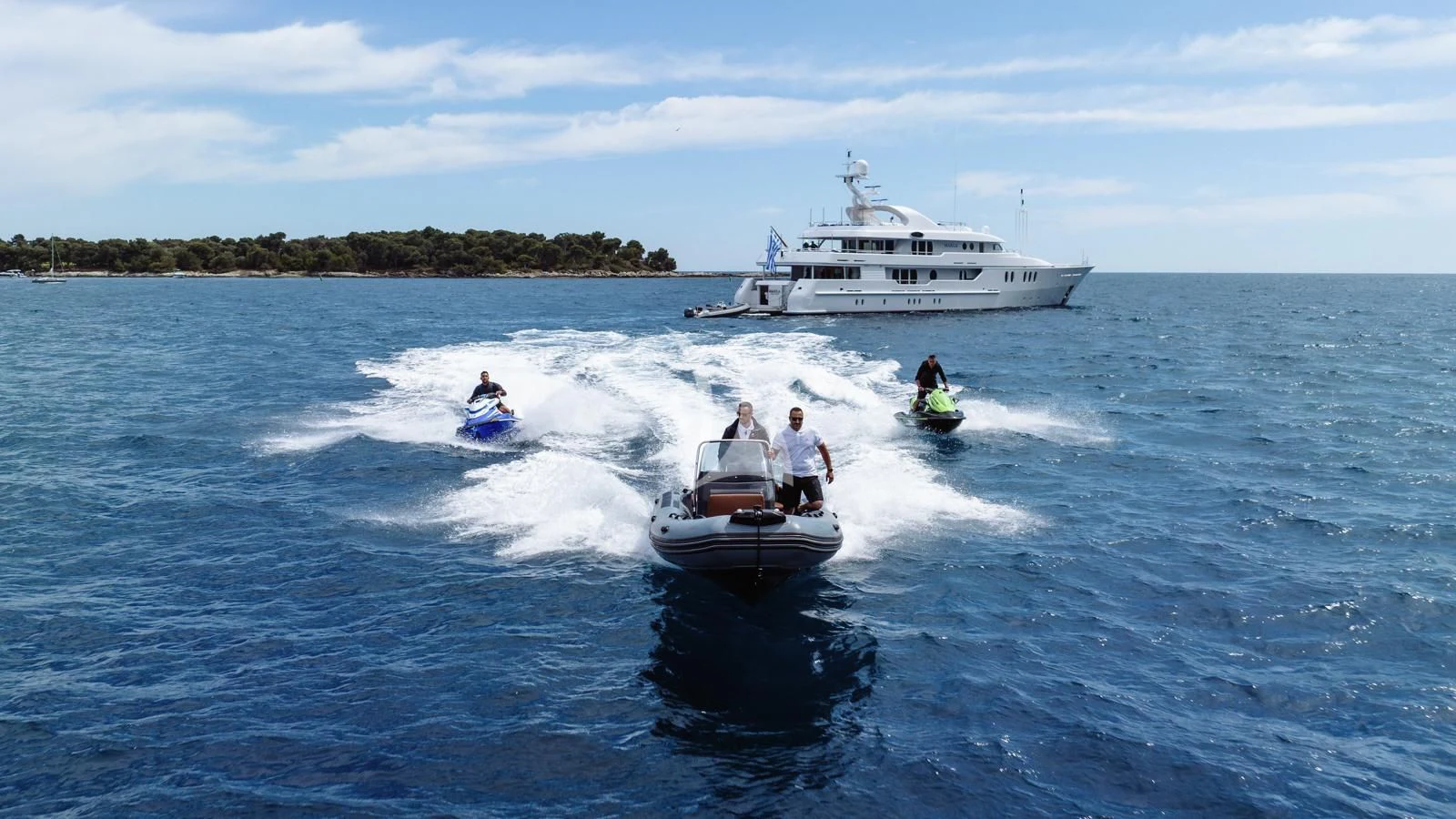 a group of people on a boat aboard MARLA Yacht for Sale