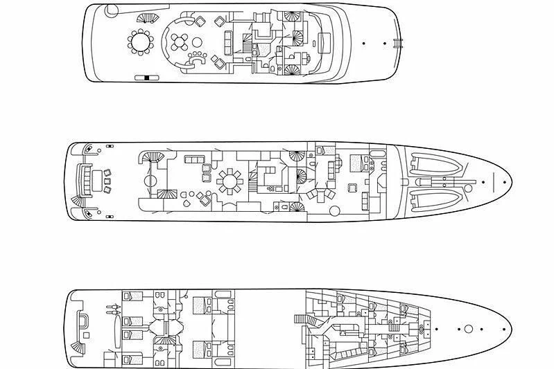 diagram, engineering drawing aboard MARLA Yacht for Sale
