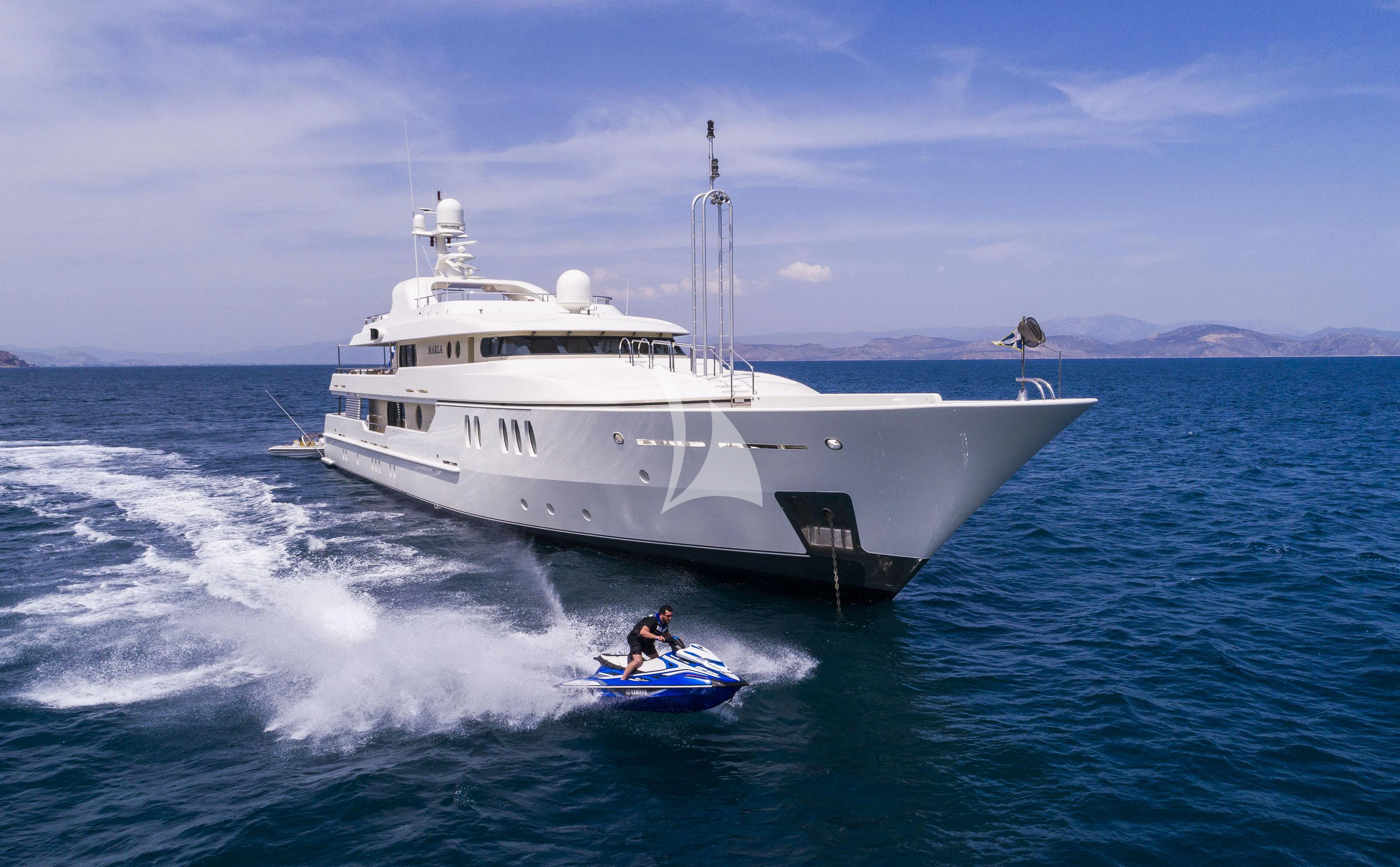 a boat on the water aboard MARLA Yacht for Sale
