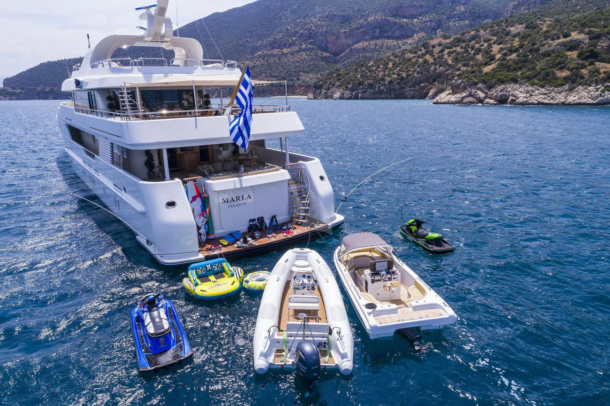 a boat carrying a boat aboard MARLA Yacht for Sale
