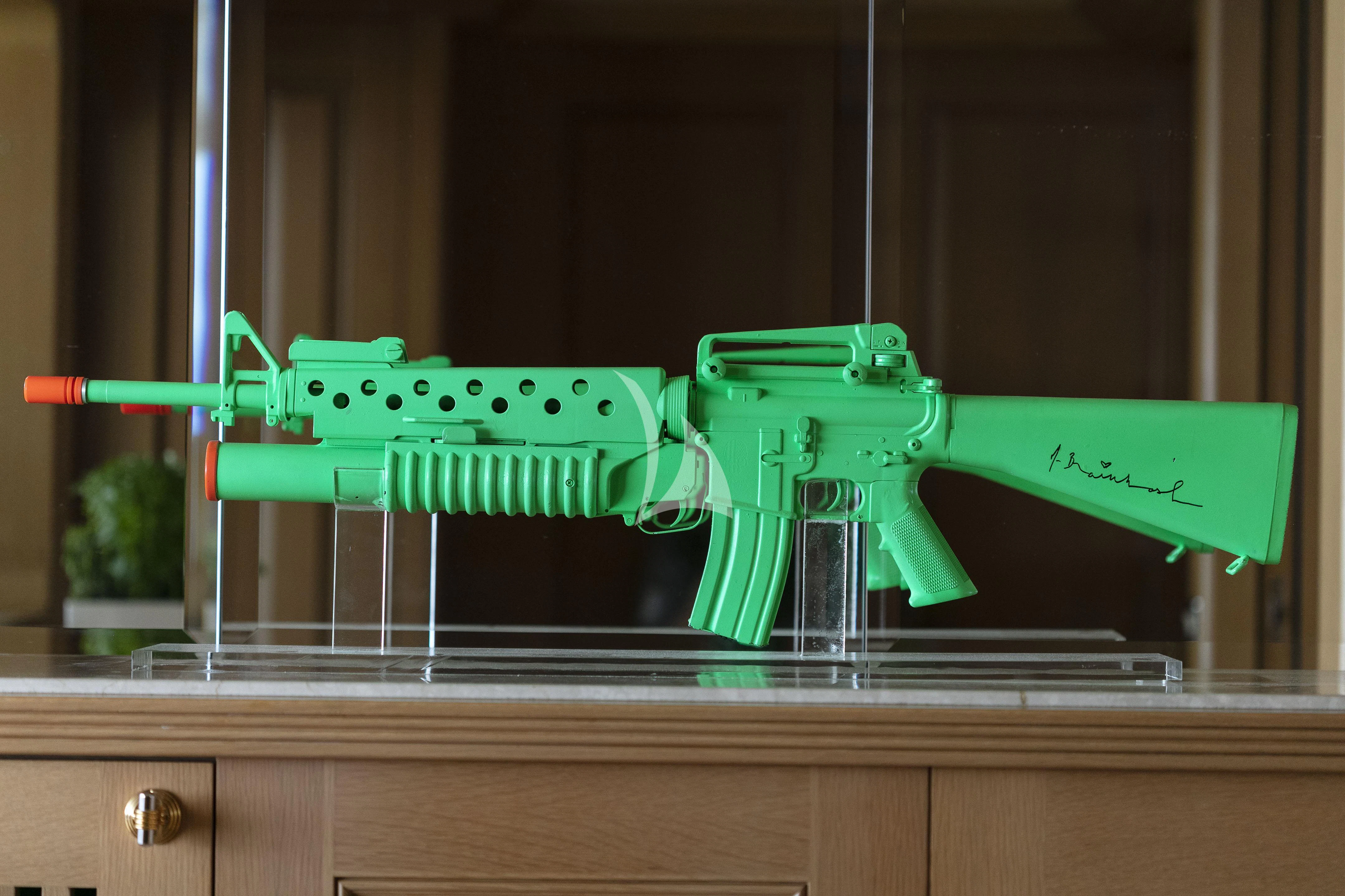 a green and white toy aboard MARLA Yacht for Sale