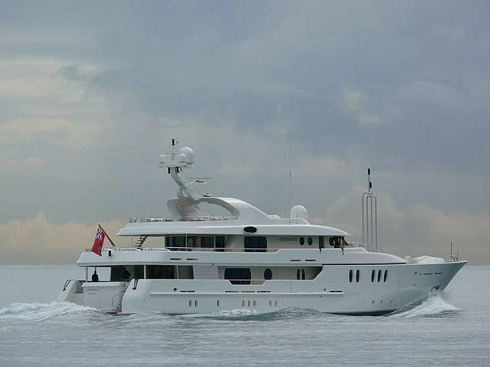 a white boat on the water aboard MARLA Yacht for Sale
