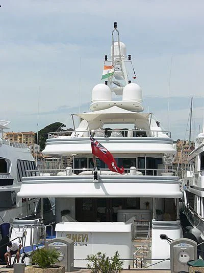 a large white ship aboard DEJA TOO Yacht for Sale