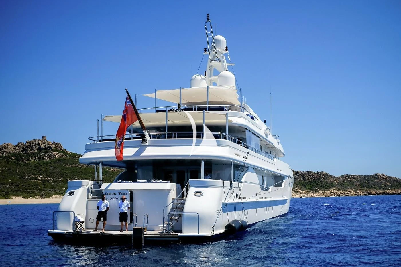a boat in the water aboard DEJA TOO Yacht for Sale