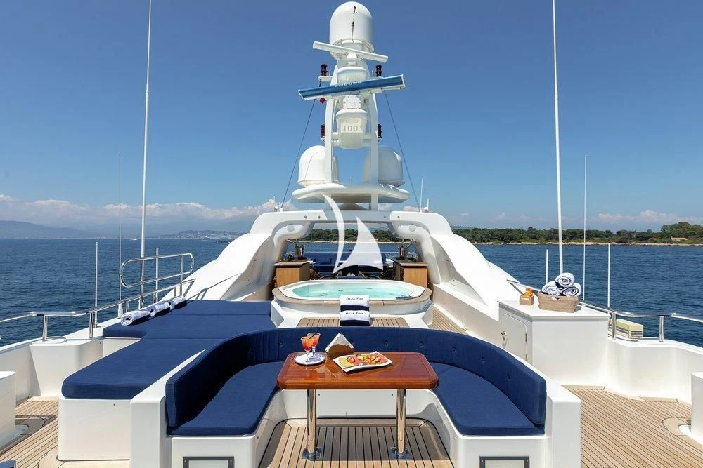 a boat on the water aboard DEJA TOO Yacht for Sale