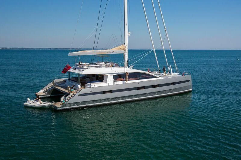 a boat in the water aboard WINDQUEST Yacht for Sale