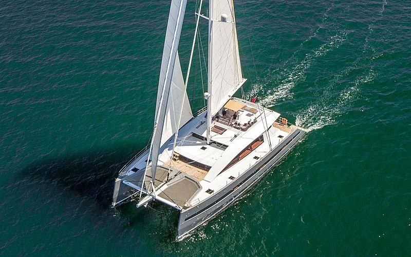 a boat in the water aboard WINDQUEST Yacht for Sale
