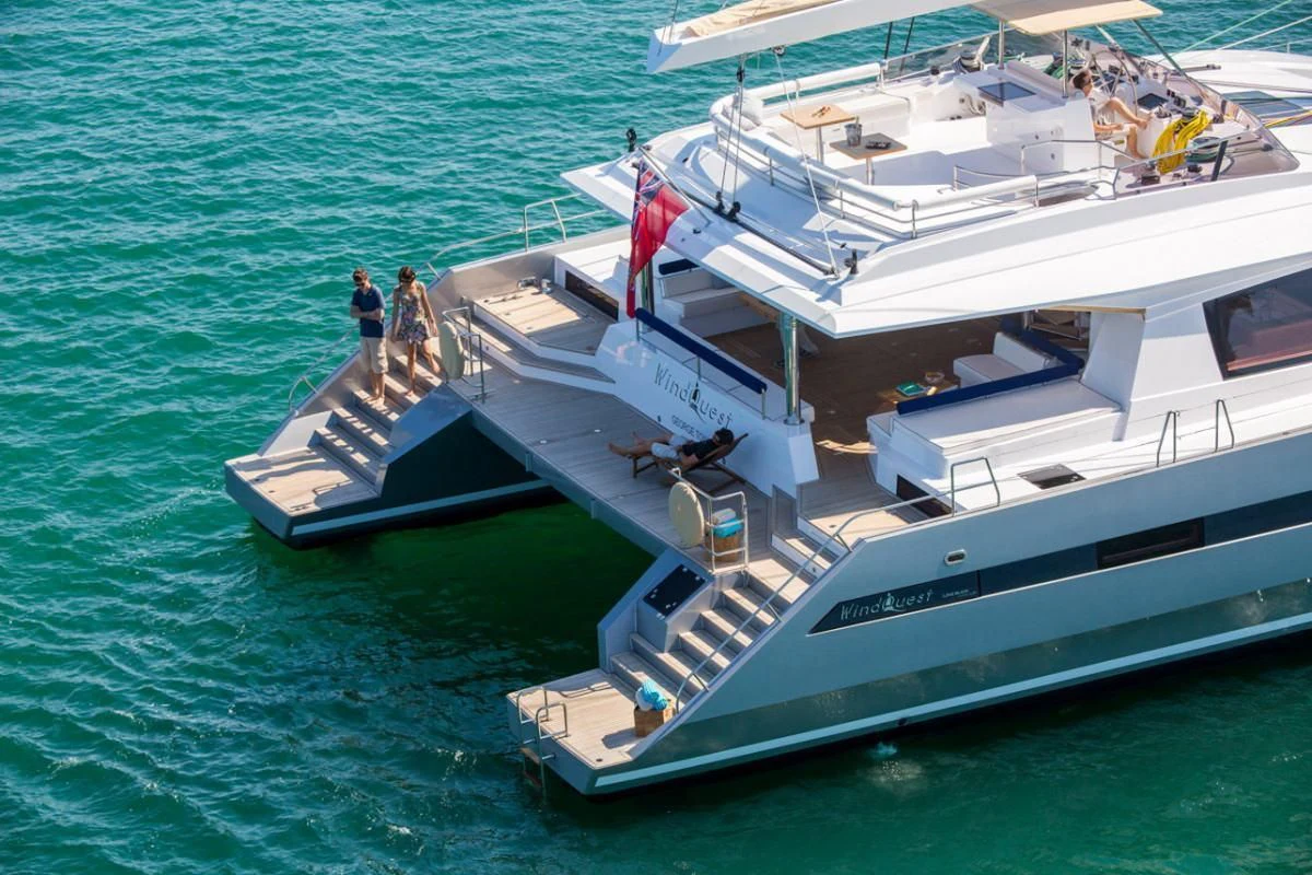 a boat in the water aboard WINDQUEST Yacht for Sale