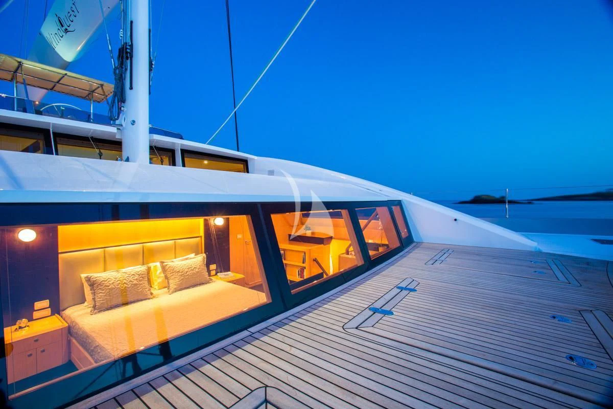 a boat on the water aboard WINDQUEST Yacht for Sale