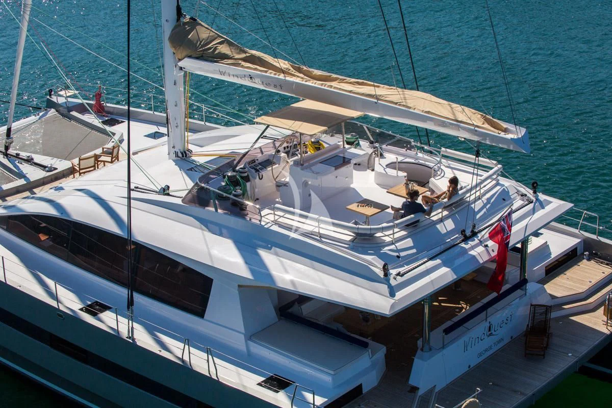 a boat on the water aboard WINDQUEST Yacht for Sale