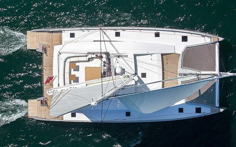 a large white boat aboard WINDQUEST Yacht for Sale
