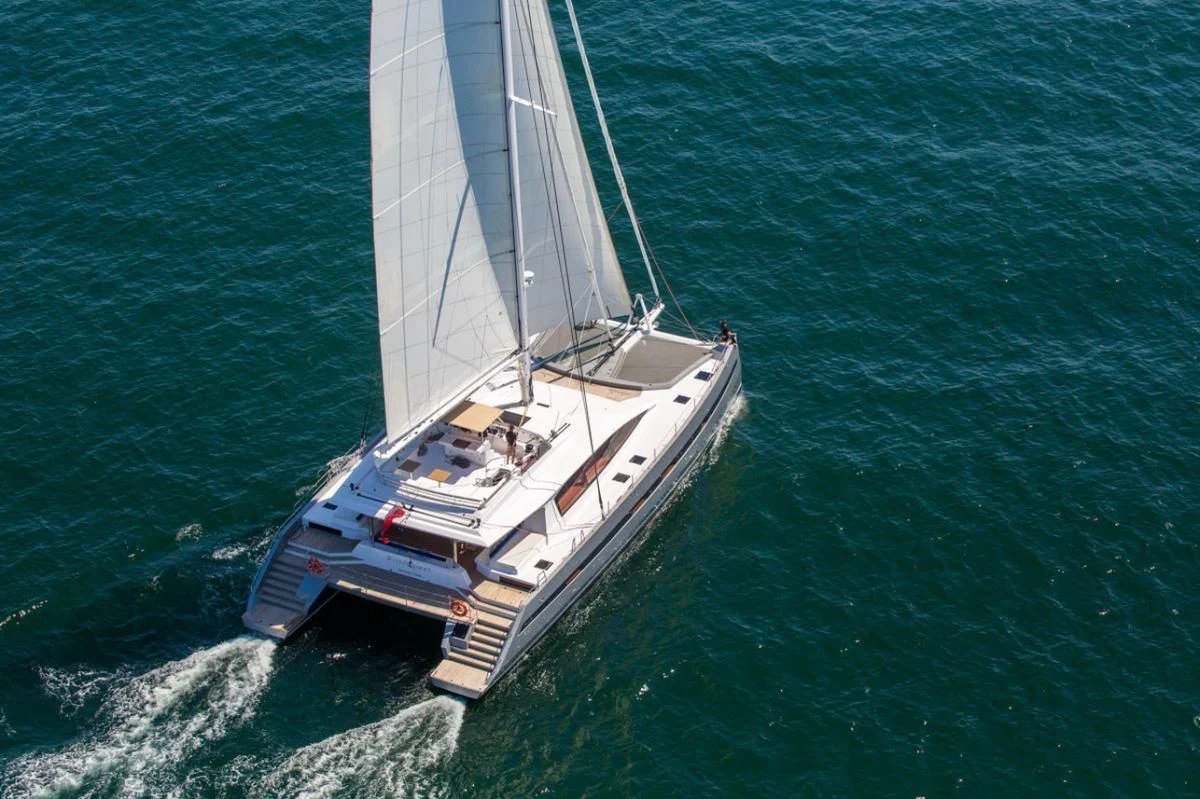 a boat on the water aboard WINDQUEST Yacht for Sale