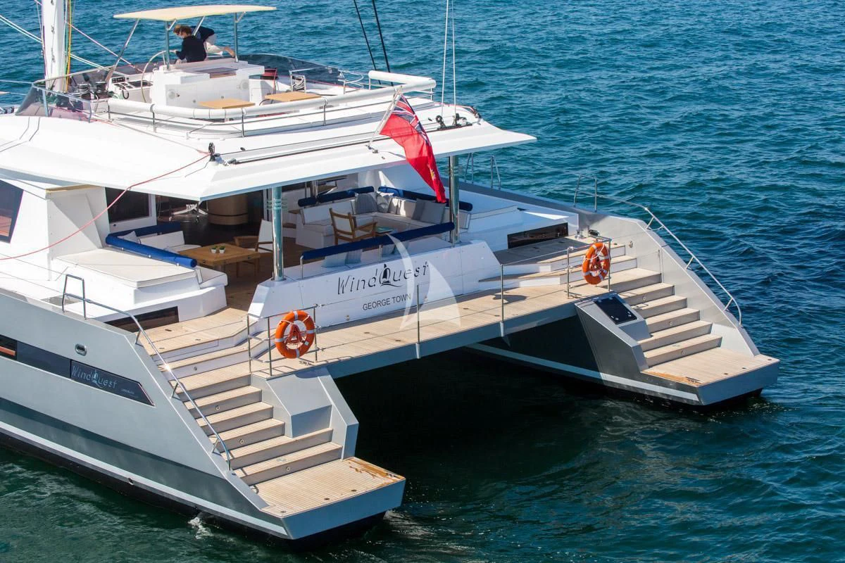 a boat on the water aboard WINDQUEST Yacht for Sale