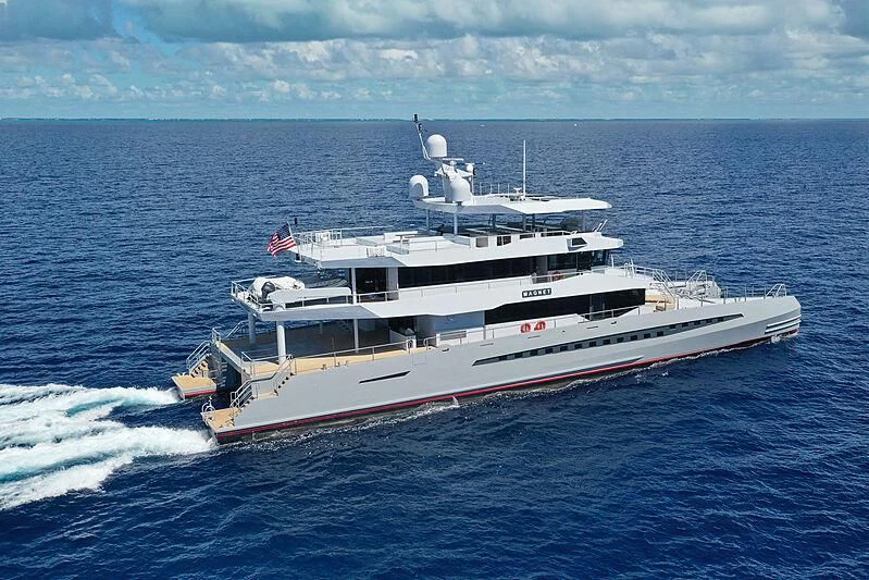 a large boat in the water aboard MAGNET Yacht for Sale