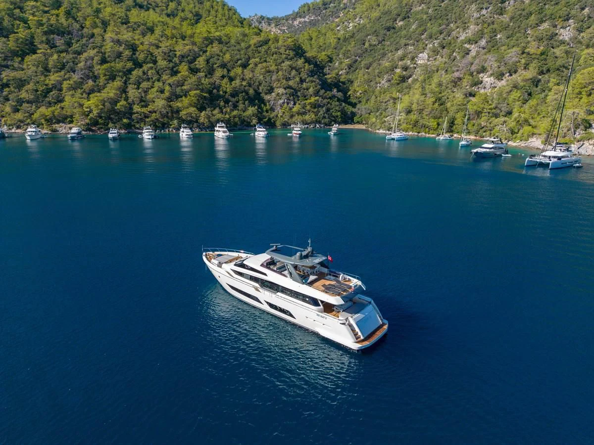 a boat on the water aboard LADY G Yacht for Sale