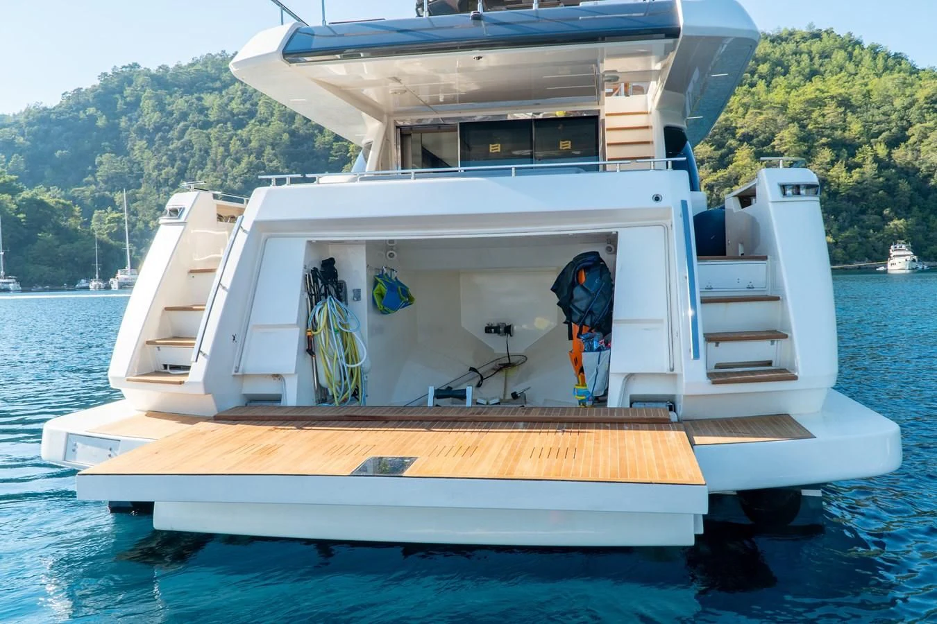 a boat on the water aboard LADY G Yacht for Sale
