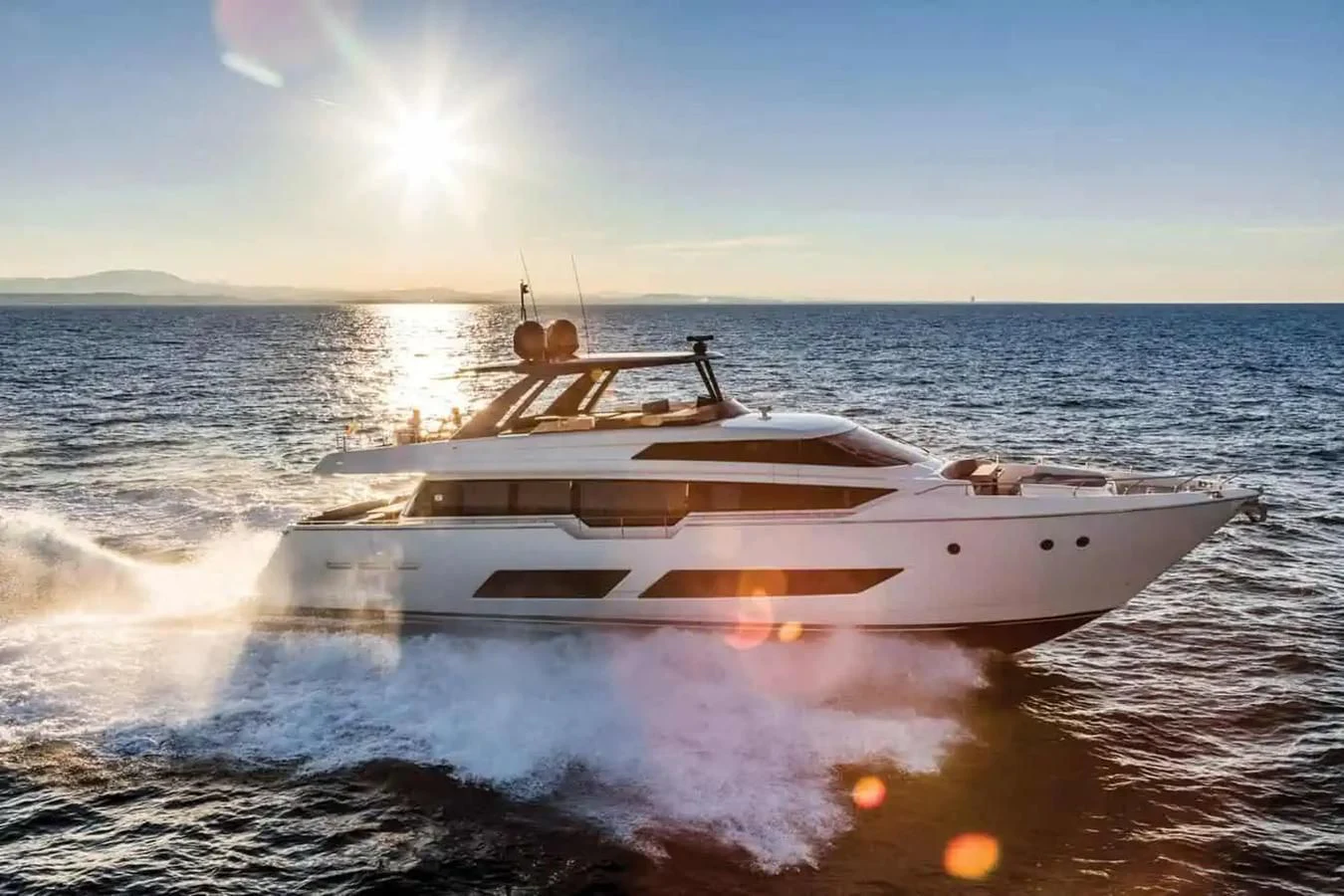 a white yacht on the water aboard LADY G Yacht for Sale