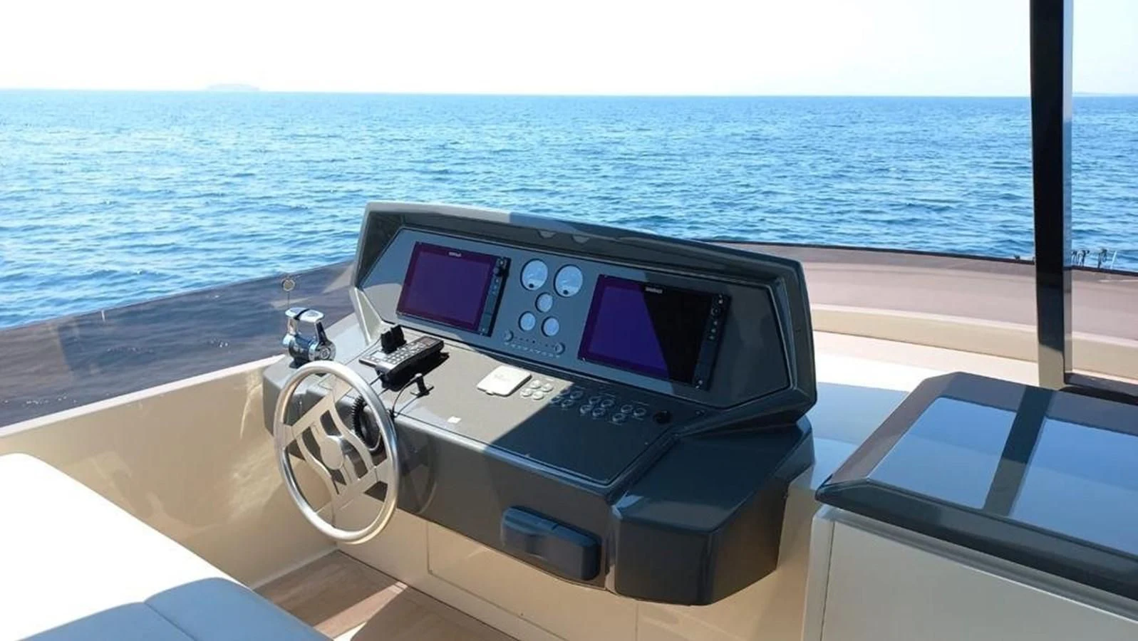 a boat with a laptop on it aboard LADY G Yacht for Sale