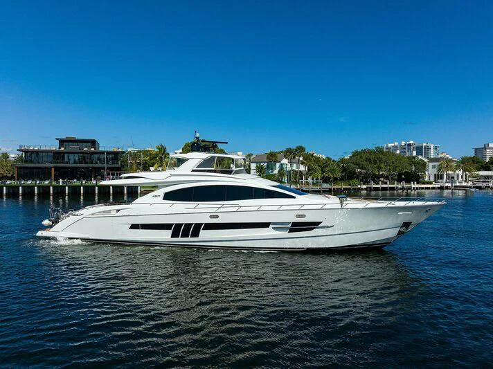 a white yacht in the water aboard LADY NADIA Yacht for Sale