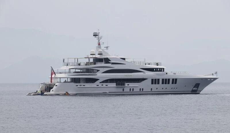 a large white yacht aboard VECTOR Yacht for Sale