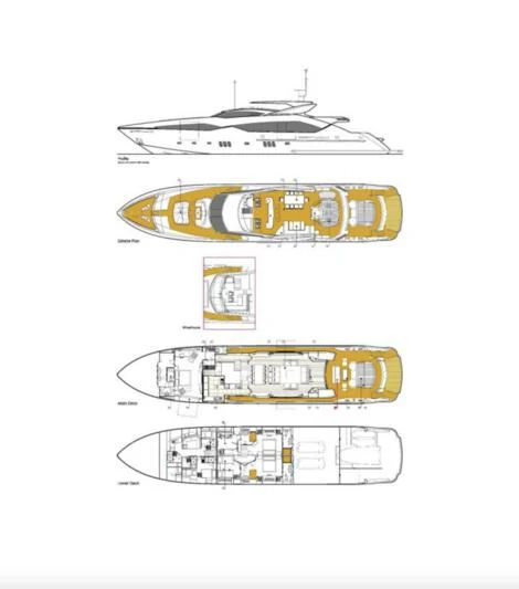diagram, engineering drawing aboard STARGAZER Yacht for Sale