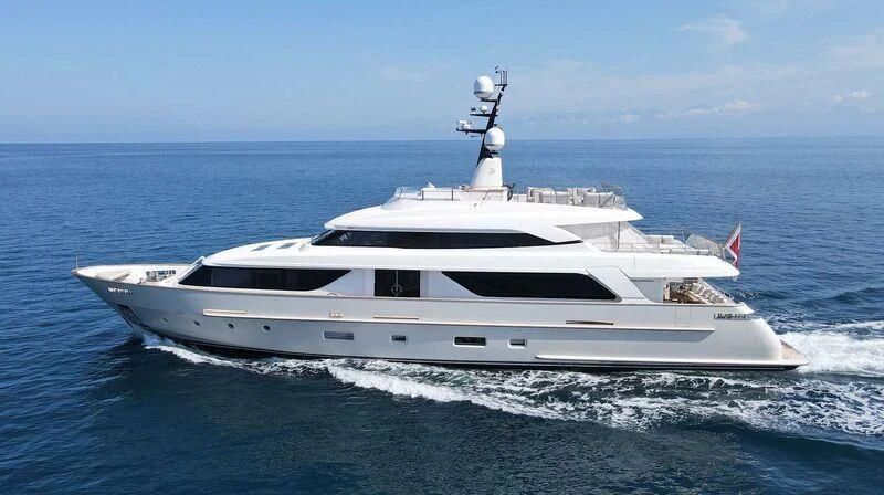 a white yacht in the water aboard NAYA 7 Yacht for Sale