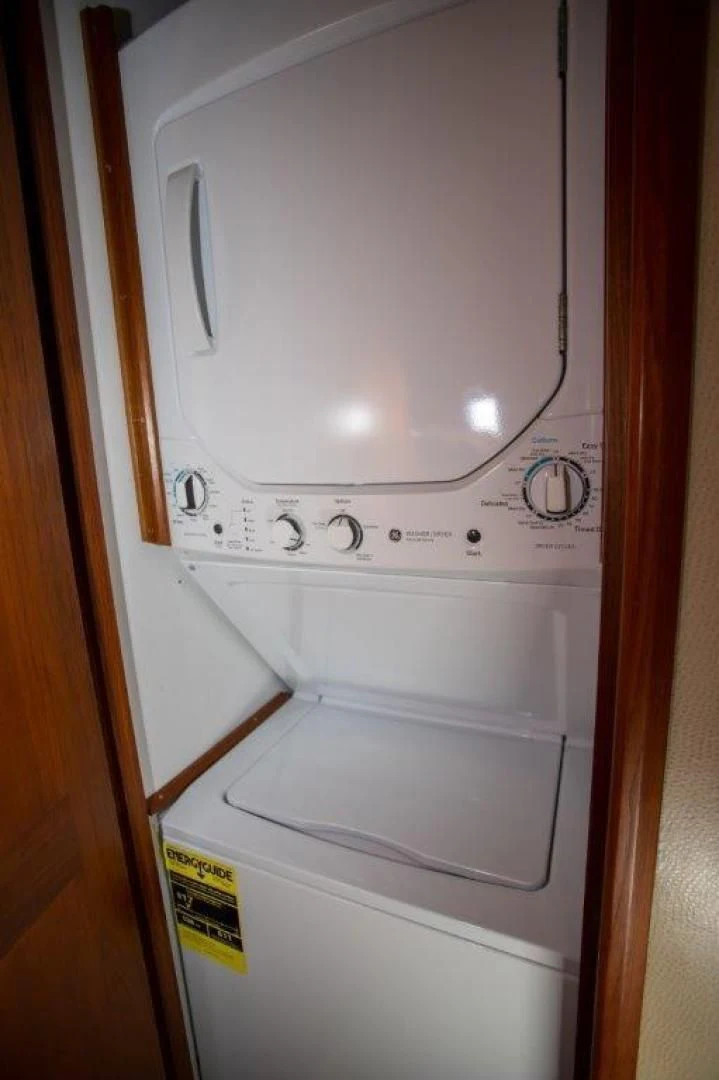 a white washing machine aboard PULLIN WIRE Yacht for Sale