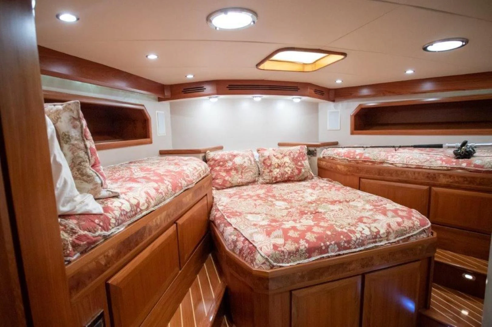 a room with a couple of beds aboard PULLIN WIRE Yacht for Sale