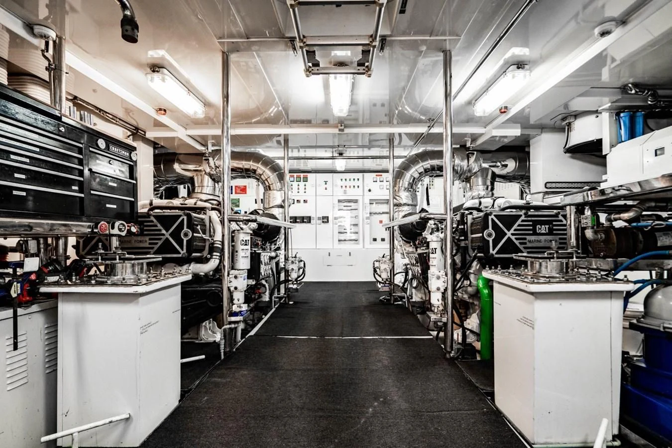 a room with machinery aboard TRUE NORTH Yacht for Sale