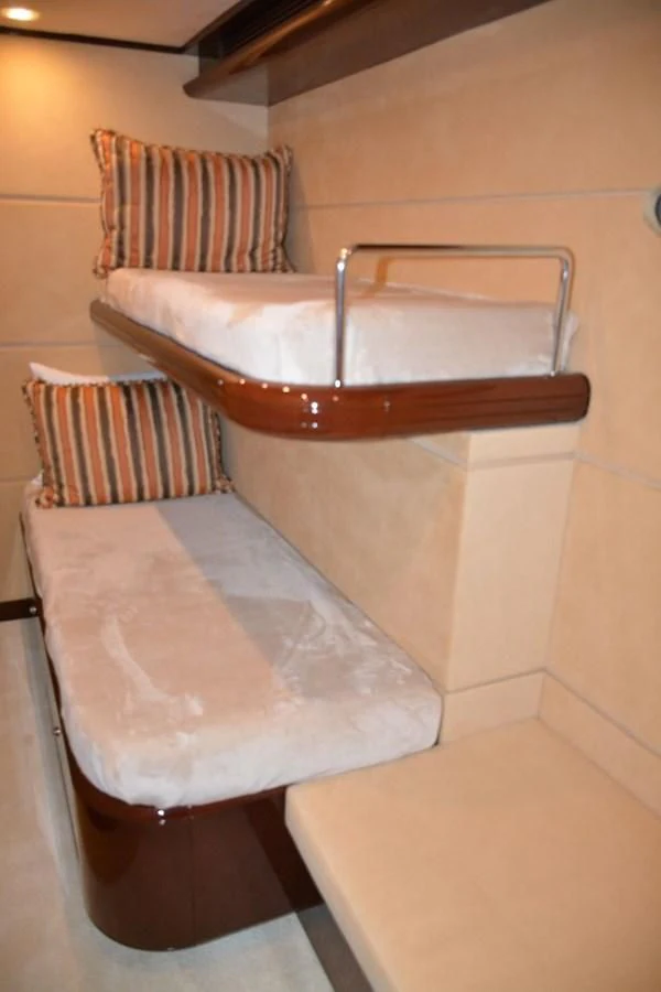 a chair with a metal bar aboard TRUE NORTH Yacht for Sale