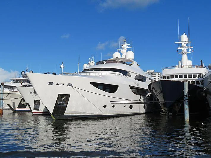 a group of boats in the water aboard TRUE NORTH Yacht for Sale
