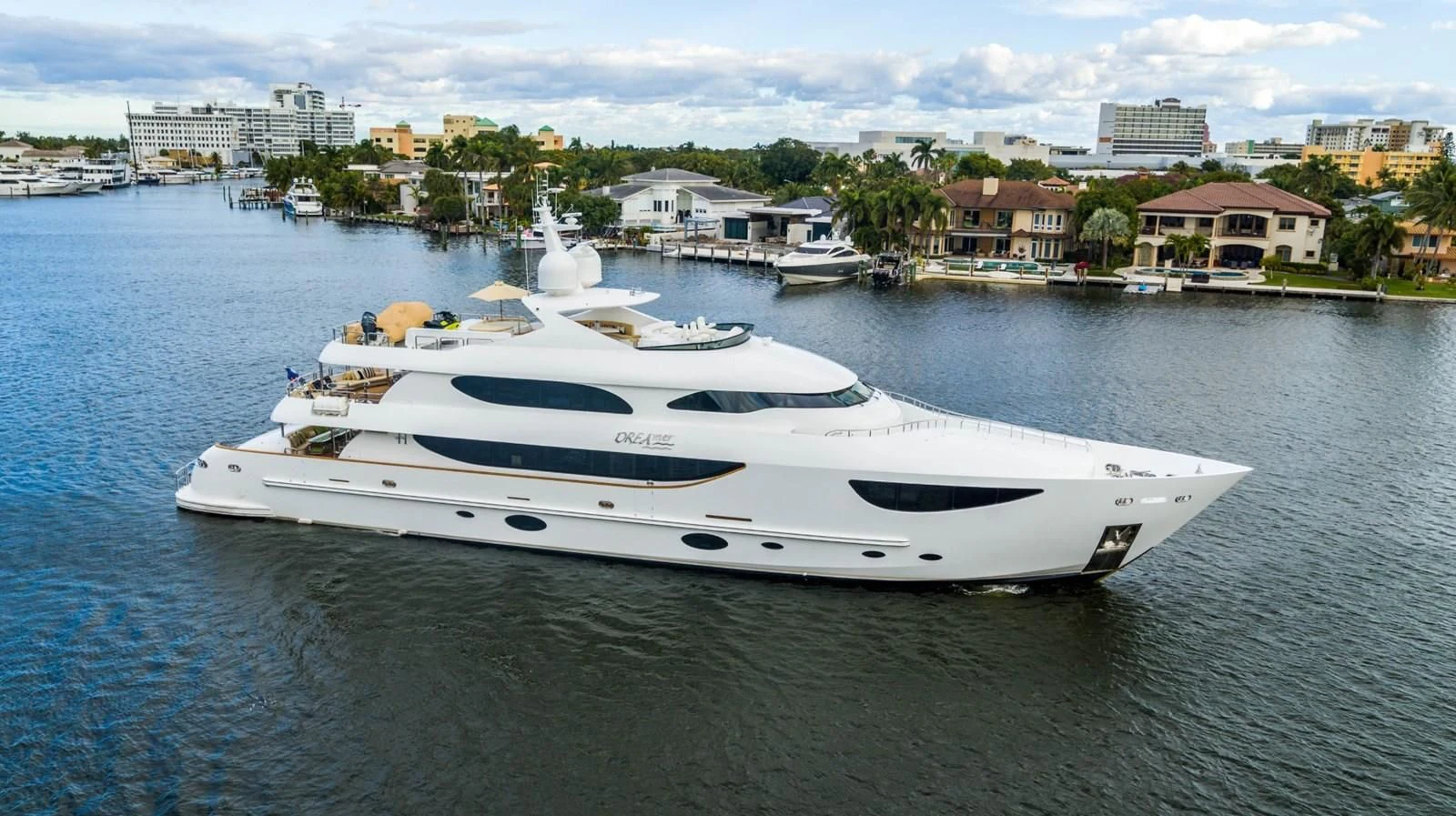 a yacht in the water aboard TRUE NORTH Yacht for Sale