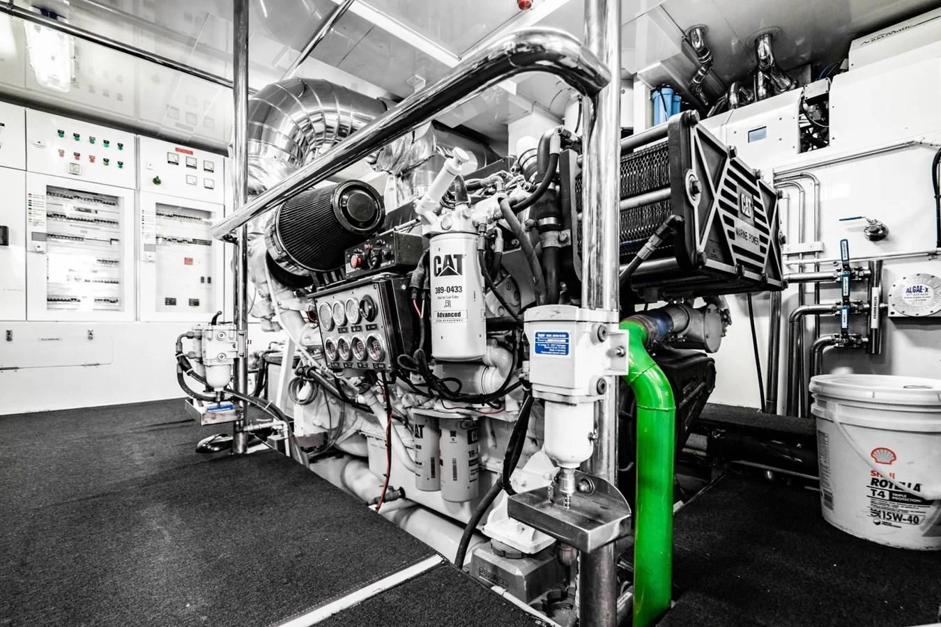 a machine in a room aboard TRUE NORTH Yacht for Sale