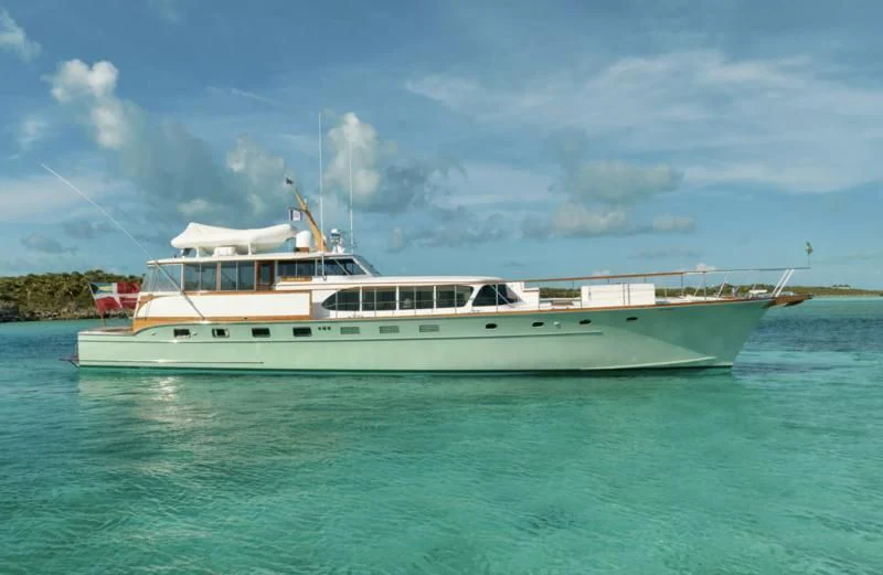 a boat in the water aboard SHARK Yacht for Sale