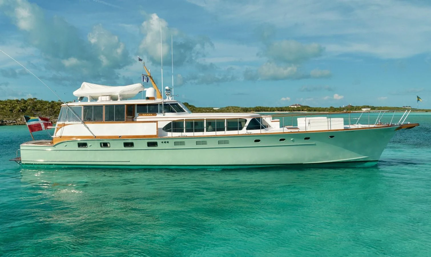 a boat on the water aboard SHARK Yacht for Sale
