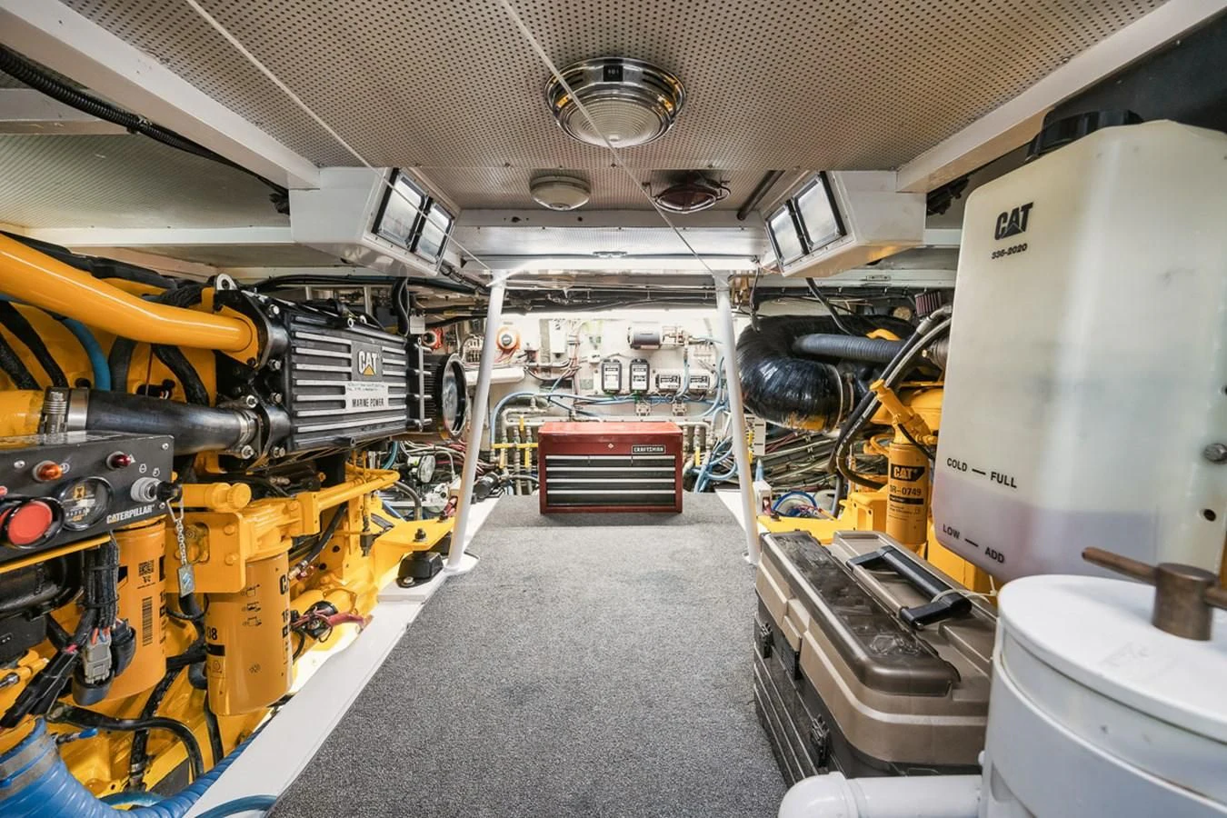 a large room with machinery aboard SHARK Yacht for Sale