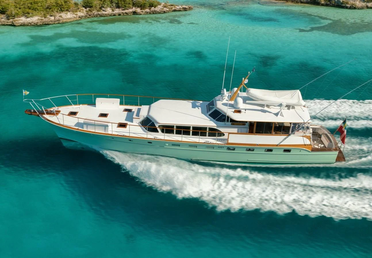 a boat on the water aboard SHARK Yacht for Sale