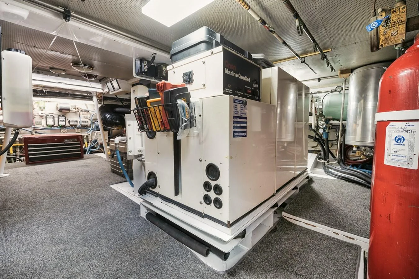 a large machine in a factory aboard SHARK Yacht for Sale