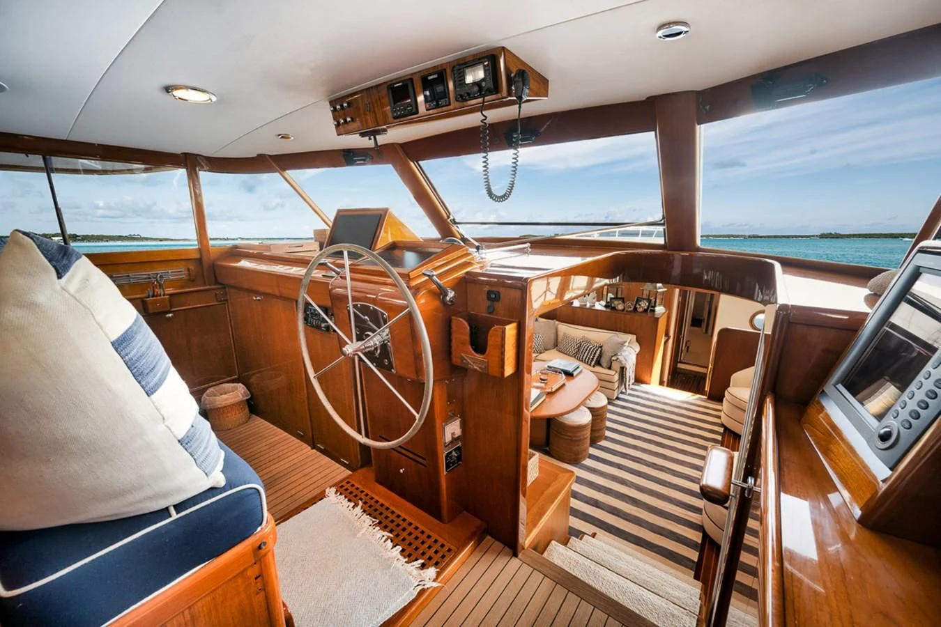 inside of a boat aboard SHARK Yacht for Sale