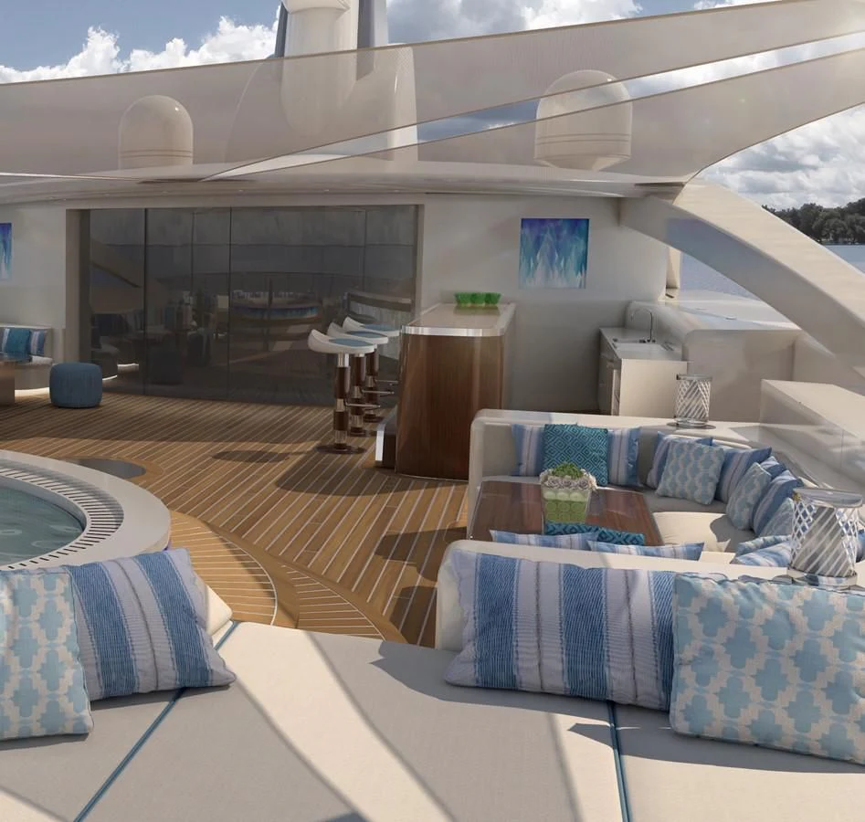 a room with a couch and a table aboard PROJECT FAITH Yacht for Sale
